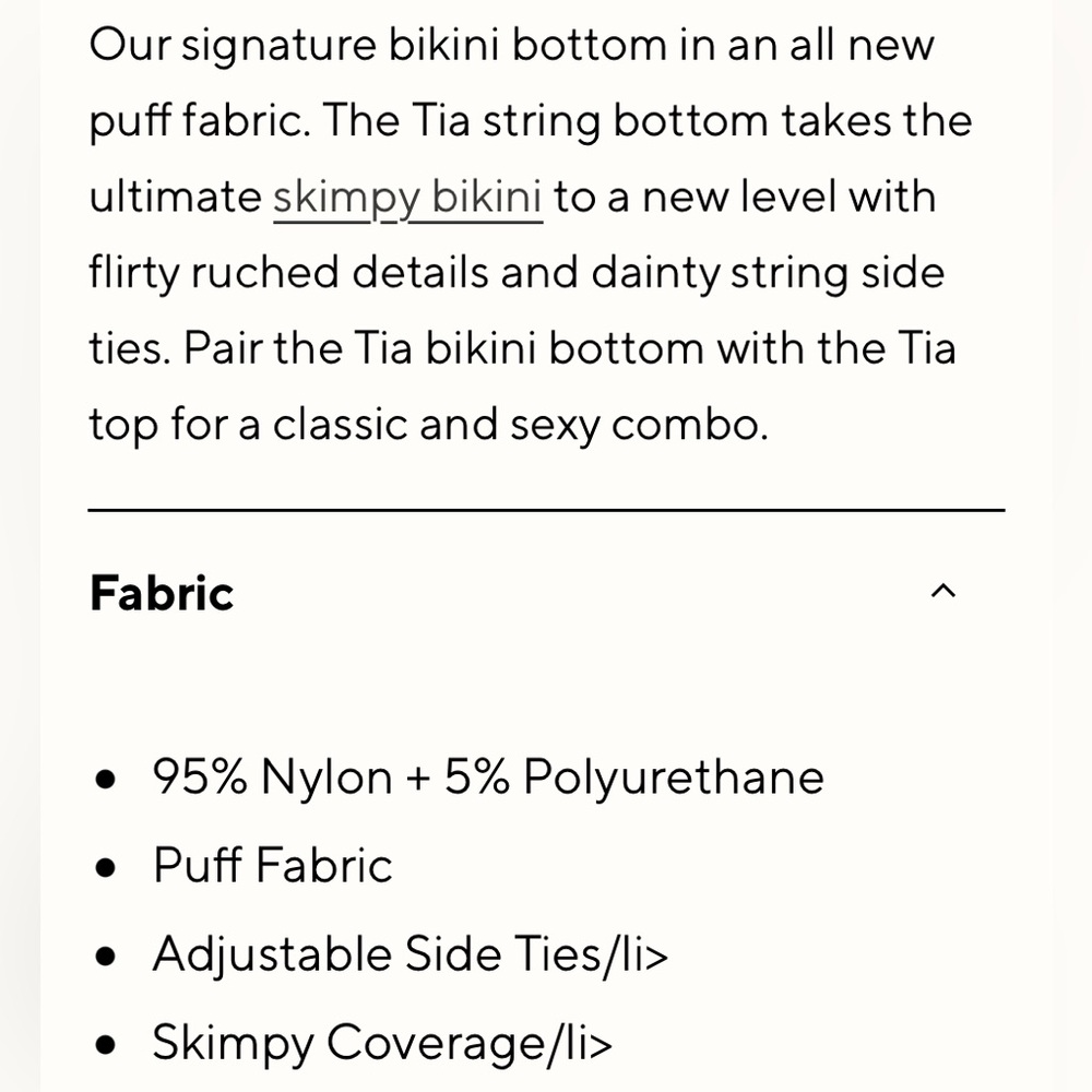FINAL PRICE ❤️🔥 FRANKIES BIKINIS ❤️🔥 TIA PUFF BOTTOMS NWT SIZE LARGE - Picture 5 of 7